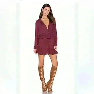 Soft Joie Parana Dress in Merlot / Mini Dress / Drawstring Waist / Size Small